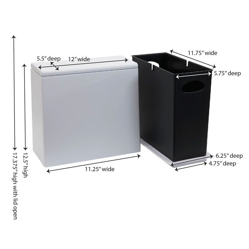 2.37 Gallon Touch Top Countertop Waste Baskets CL921