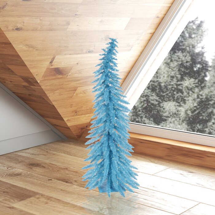 2.5' Sky Blue Whimsical Artificial Christmas Tree with 35 LED Teal Lights (#K5893)