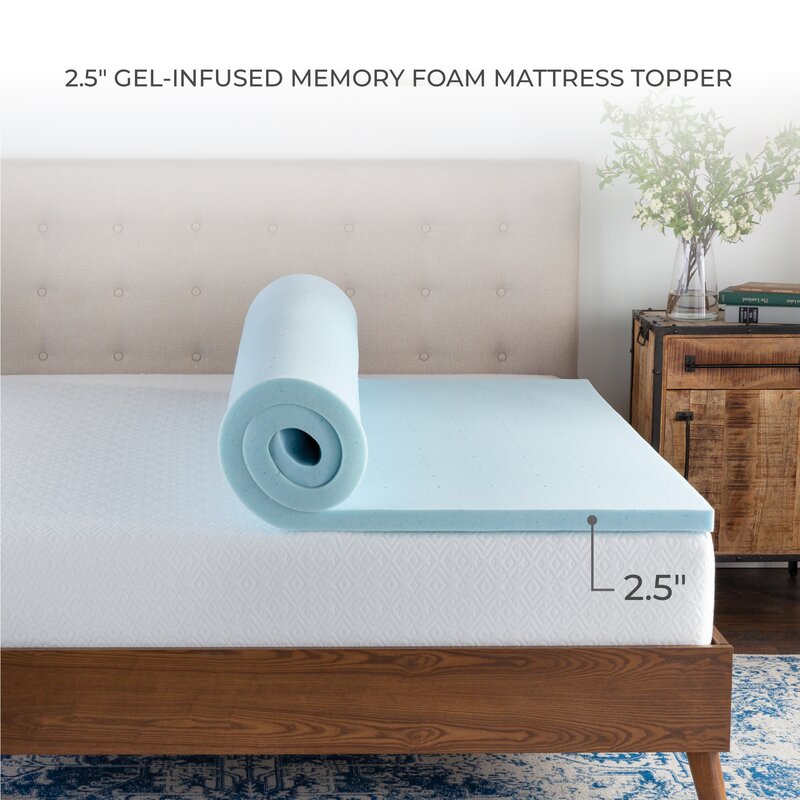 2.5" Mattress Topper Gel Memory Foam TWIN/XL VB148