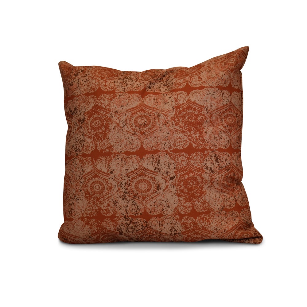 20 x 20-inch Patina  Geometric Print Outdoor Pillow - Orange RM234