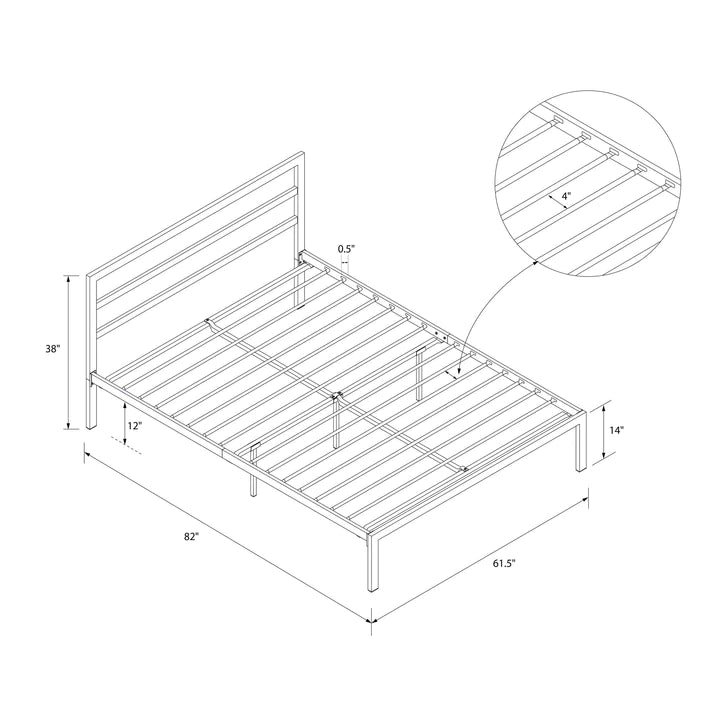 Premium Modern Platform Bed with Headboard Full