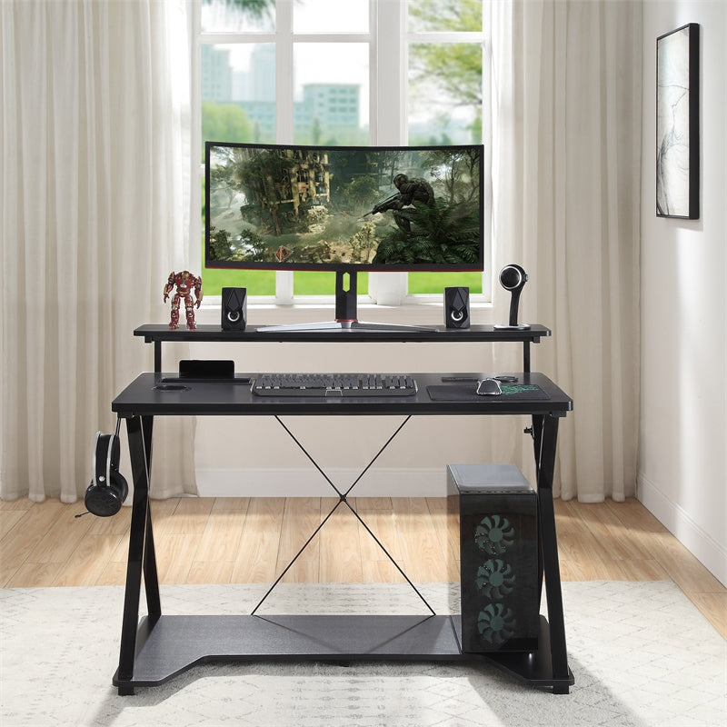 47 in. Rectangular Black Computer Gaming Desk  K7162