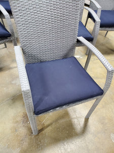 Cosco Lakewood Ranch 6 piece Steel and Wicker Patio Dining Chairs Gray/Blue