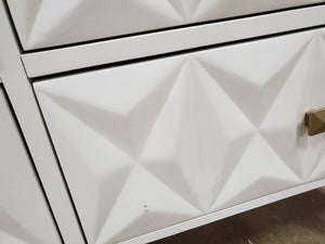 Bea Six Drawer Geo Texture Dresser White