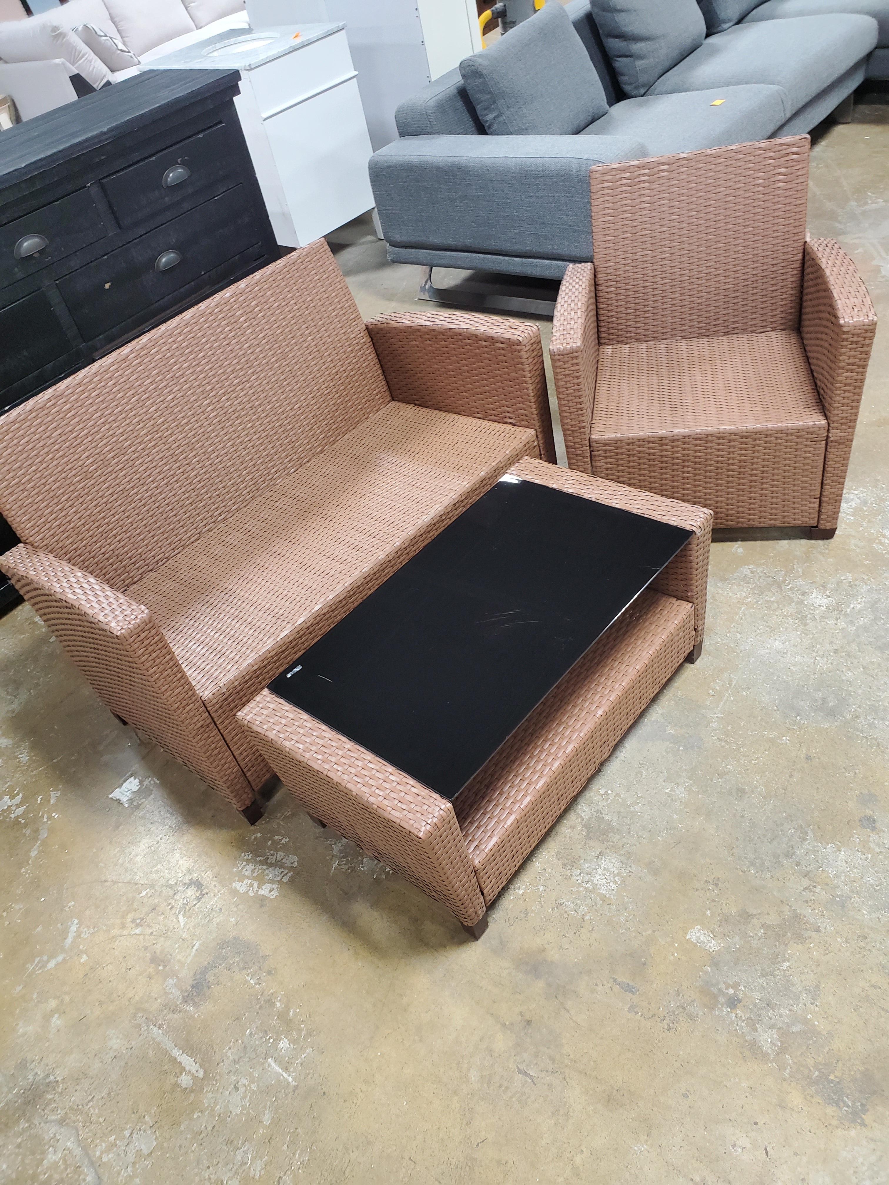 Cosco Patio Loveseat, Coffee Table and Chair Only