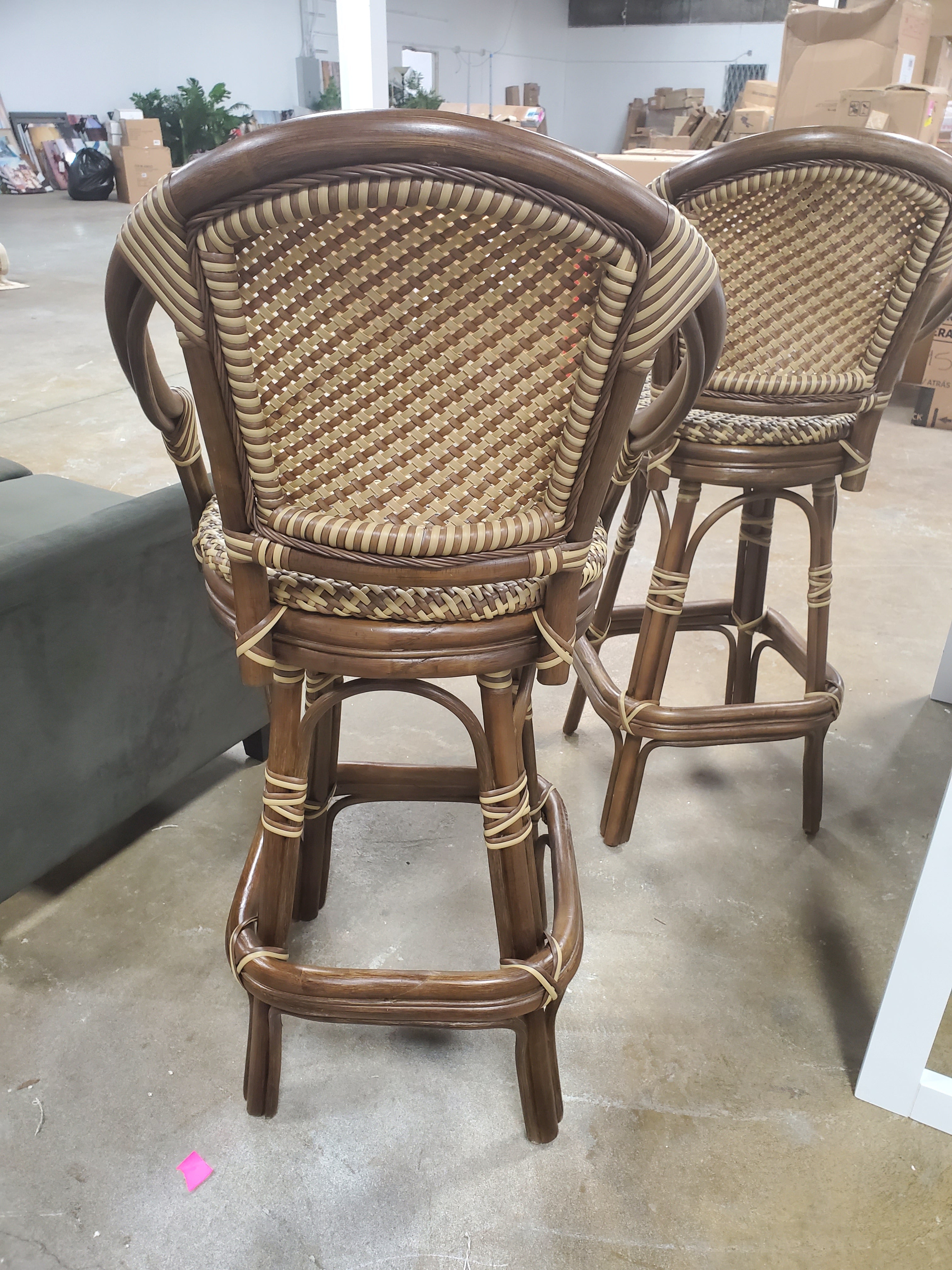Set of Two Butler Specialty Renata 30 in. Rattan Bar Stools
