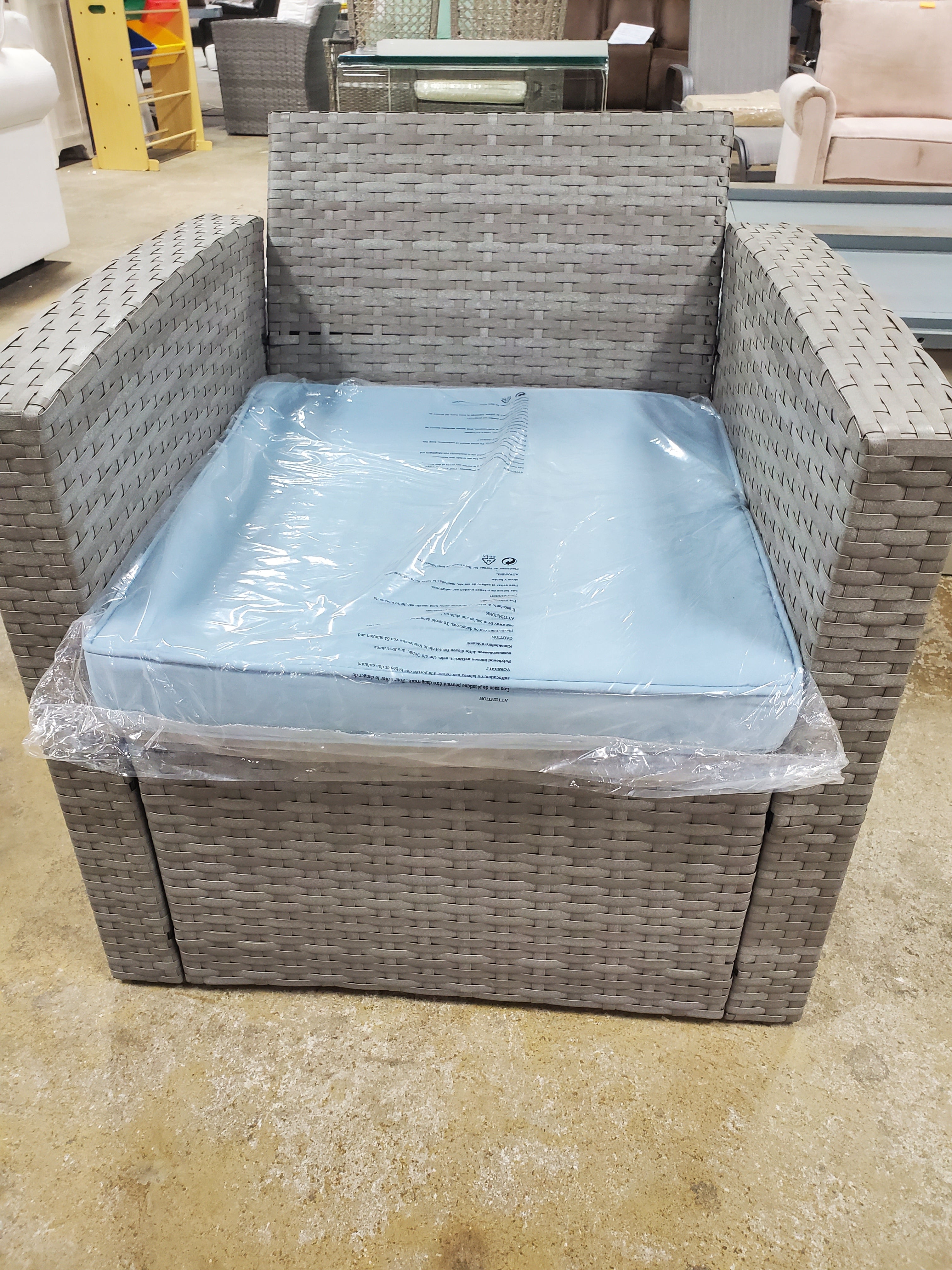 Rawtenstall Rattan Chair with Seat Cushion Only in Gray