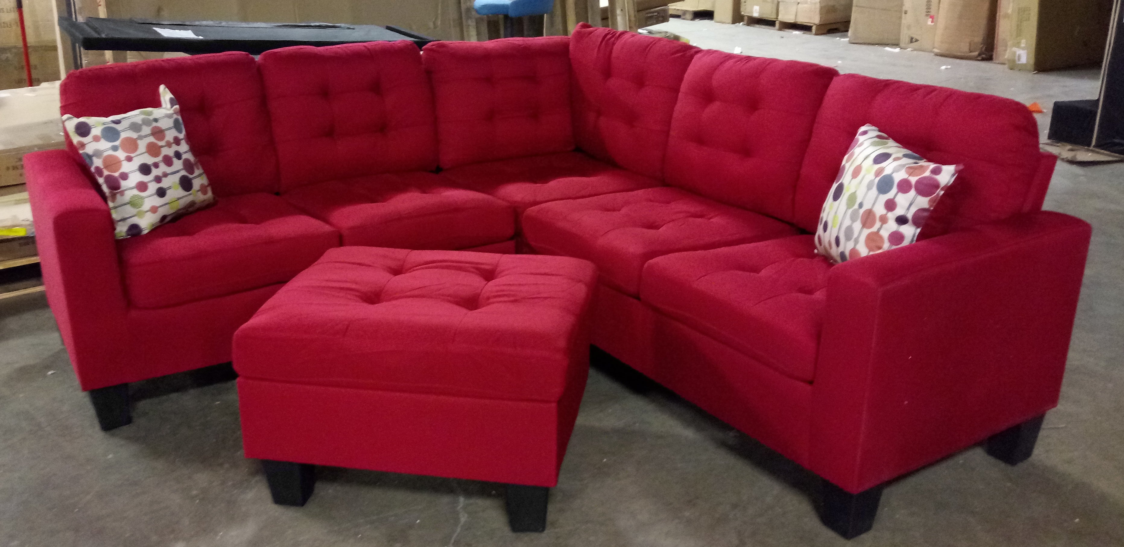 Pawnee 84" Left Hand Facing Corner Sectional with Ottoman