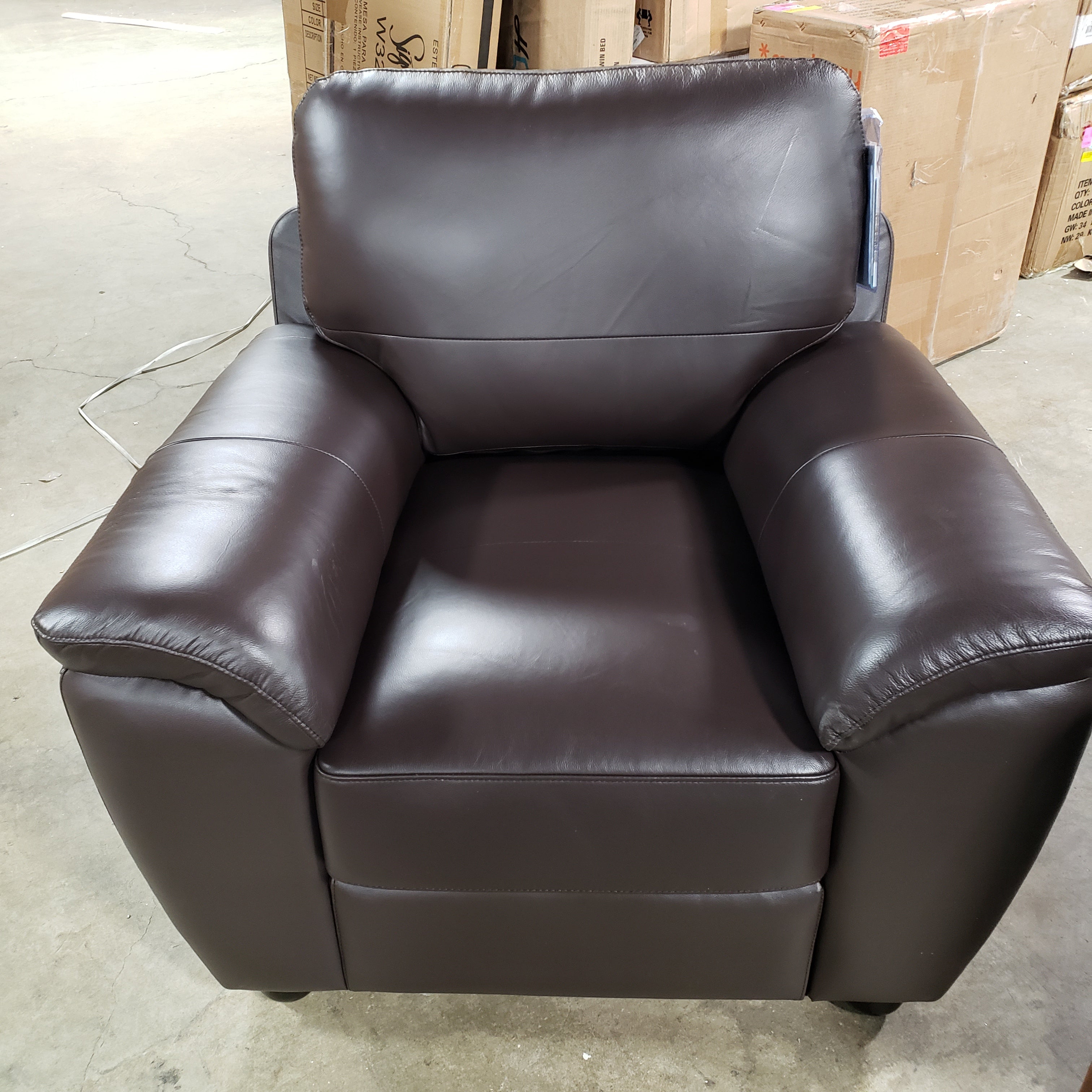 Abbyson Sedona Brown Top Grain Leather Armchair