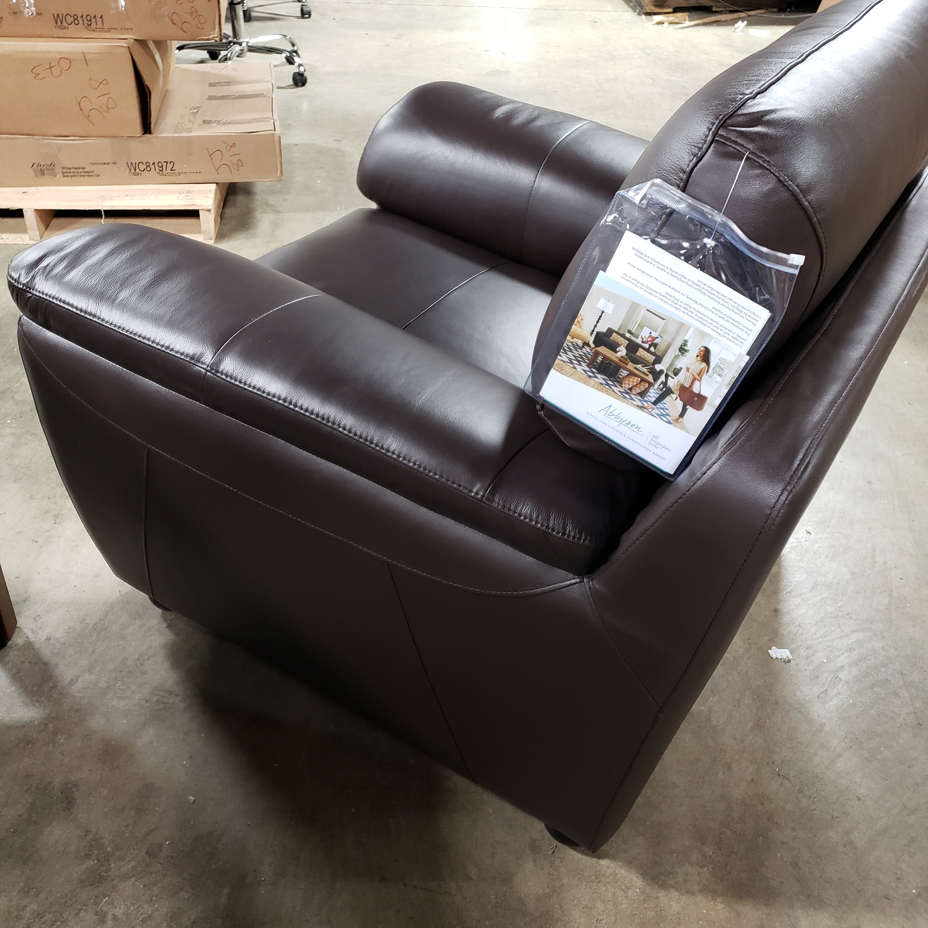Abbyson Sedona Brown Top Grain Leather Armchair