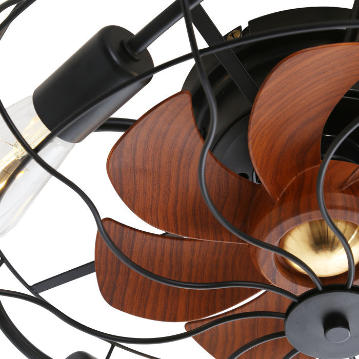 20"7 - Blade Caged Ceiling Fan Bladeless with Remote Control and Light Kit Included