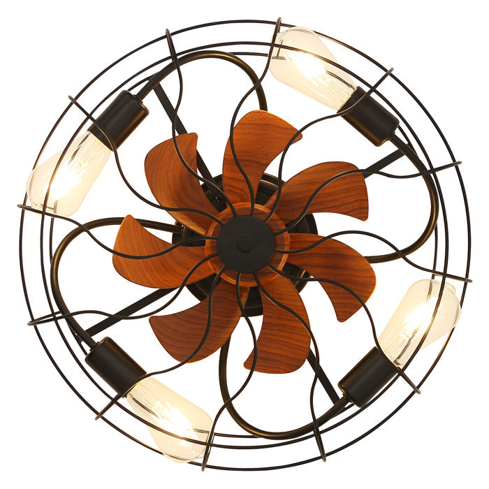20"7 - Blade Caged Ceiling Fan Bladeless with Remote Control and Light Kit Included