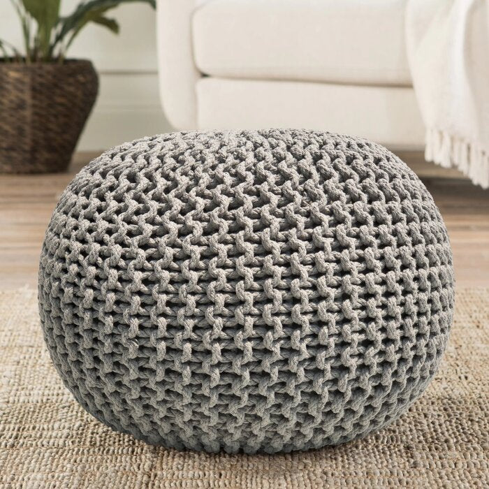 20" Round Pouf Ottoman, Gray (#K5834)