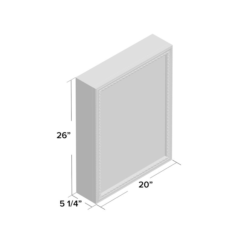 20" x 26" Recessed or Surface Mount Framed Medicine Cabinet with 2 Adjustable Shelves 7290