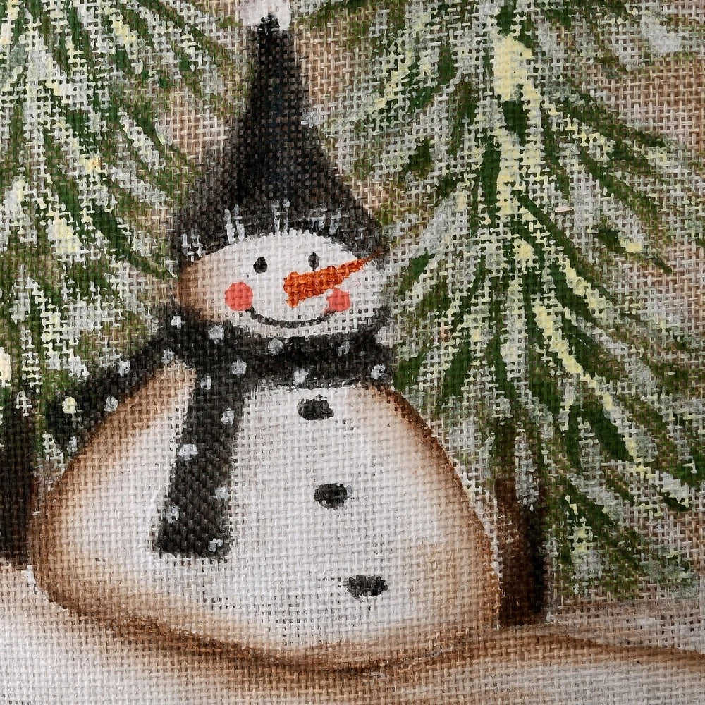 21" Alpine Collection Evergreens and Snowman Stocking - 21 in