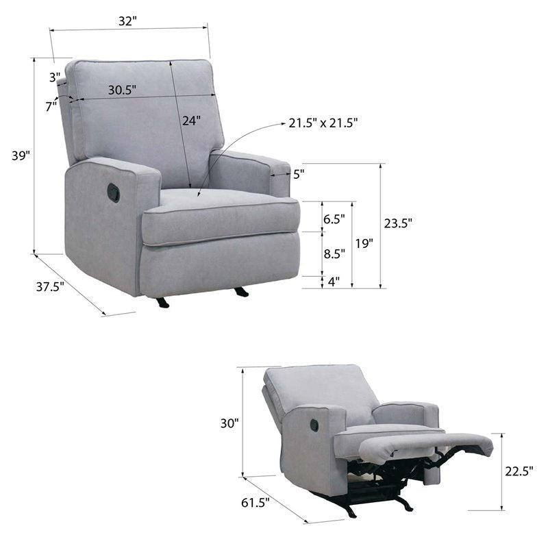 Baby Relax Salma Rocker Recliner Chair in Gray  24 Brand reviews