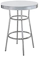 30" Round Pub Table in White and Chrome