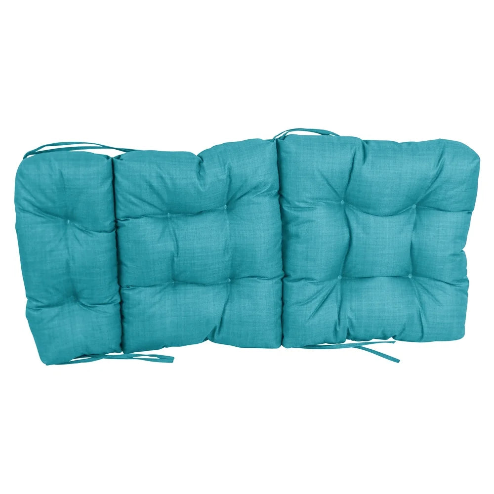 Blazing Needles 22-inch by 45-inch Solid Outdoor Chair Cushion - Aqua Blue