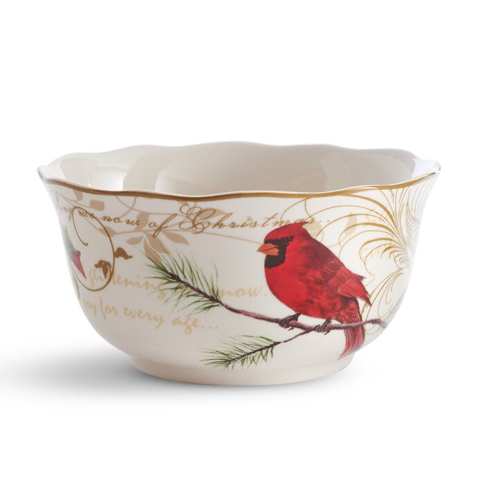 222 Fifth Holiday Wishes Porcelain China Dinnerware - Set of 12