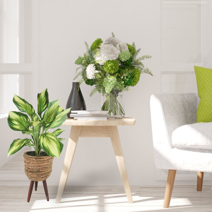 22" Artificial Foliage Plant In Basket