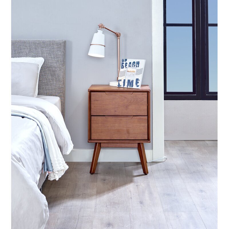 23.98'' Tall 2 - Drawer Solid Wood Nightstand