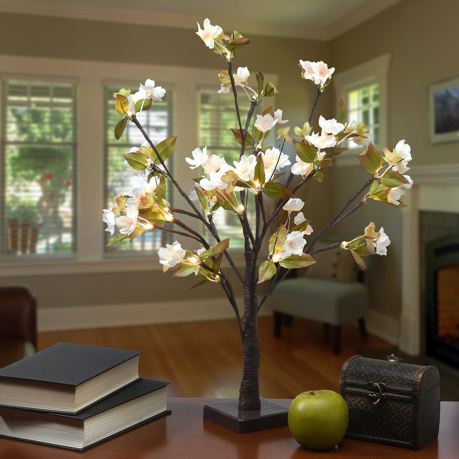 23" Artificial Pear Blossom Tree Free Standing CL406