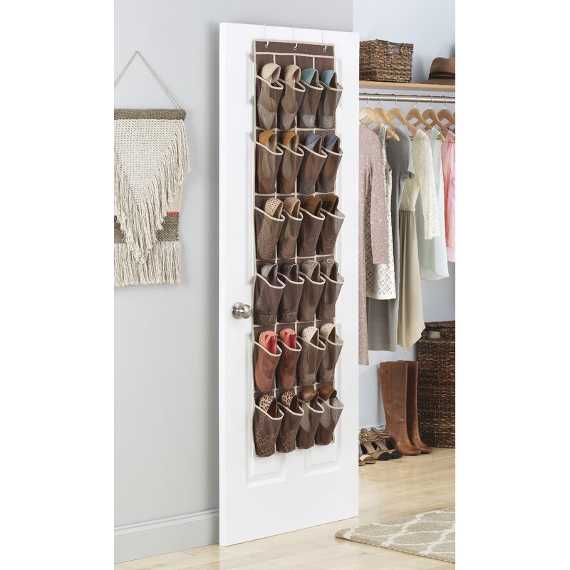 24-Pocket 12 Pair Overdoor Shoe Organizer, B101-DS196