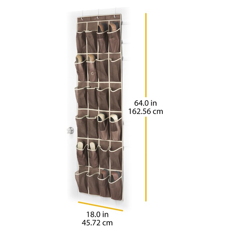 24-Pocket 12 Pair Overdoor Shoe Organizer, B101-DS196