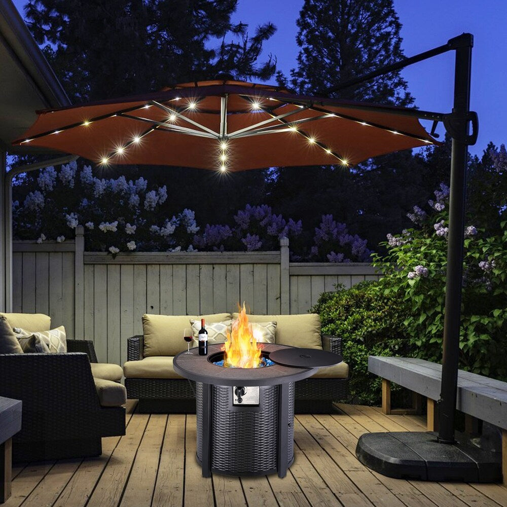 24.4'' H x 32'' W Stainless Steel Propane Outdoor Fire Pit Table