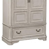 Magnolia Manor Armoire Base  with Antique Brass Knob and Bail Hardware in Antique White Finish (TTR436?)
