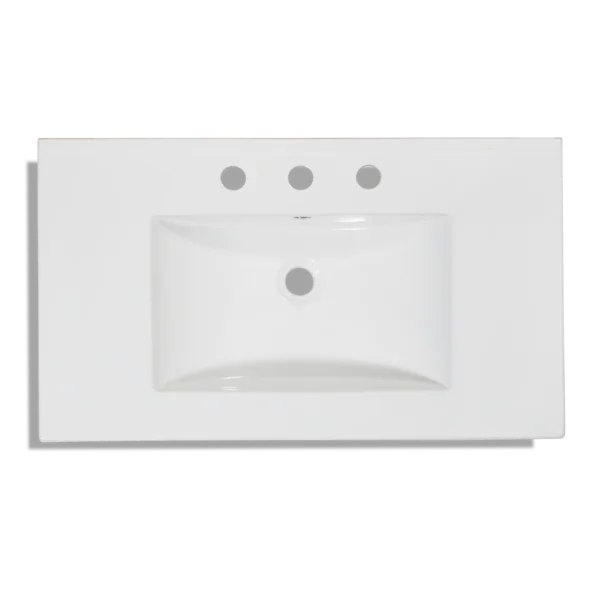 24'' Single Bathroom Vanity Top in White with Sink
