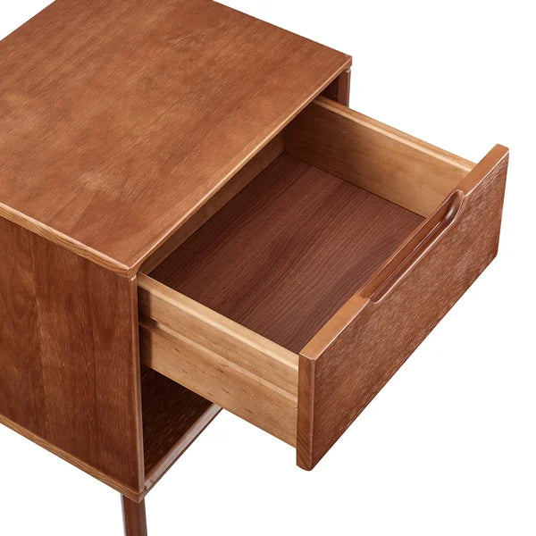 24'' Tall 1 - Drawer Solid Wood Nightstand in Walnut