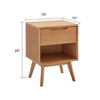 24'' Tall 1 - Drawer Solid Wood Nightstand in Walnut