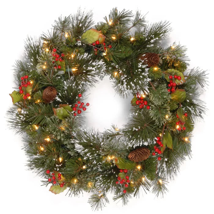 24" Lighted Wreath