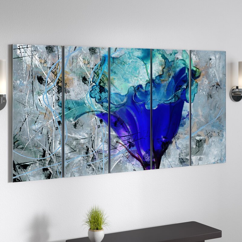 "Painted Petals LX" By Tritan Scott 5pc Wrapped Canvas Set - #8742T