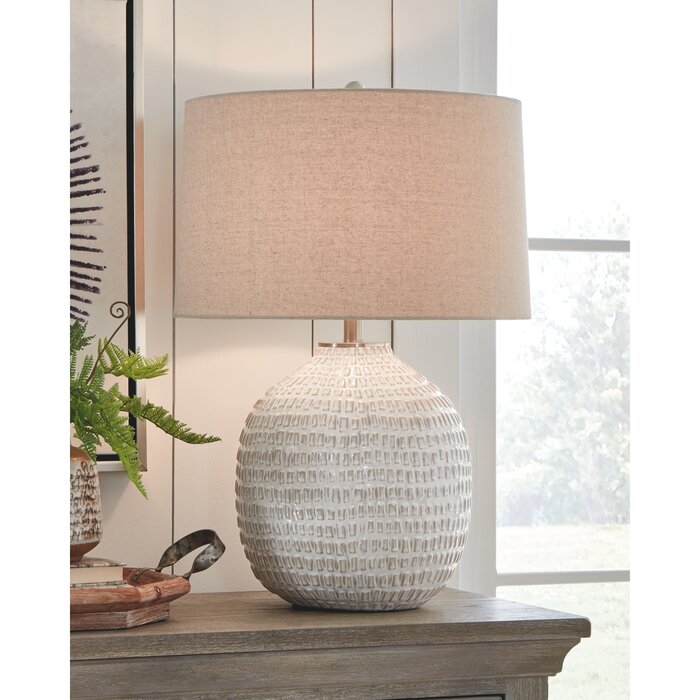 26.5" Beige Table Lamp LX5346