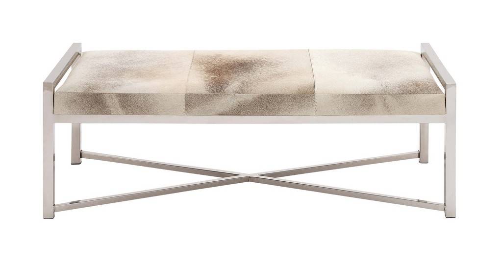 Beige Stainless Steel Contemporary Bench, 17x48x20 - 59666 pt1248