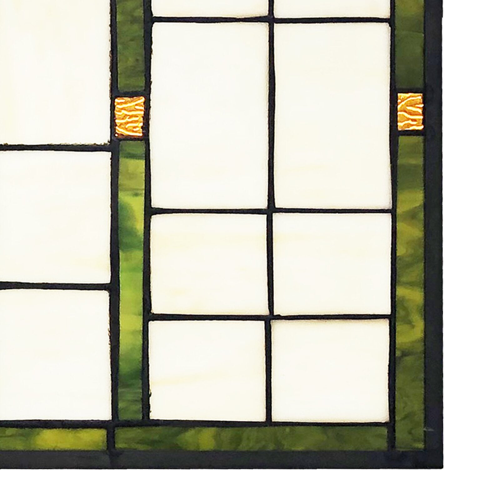 26"w Vintage Victorian Stained Glass Window Panel CL310