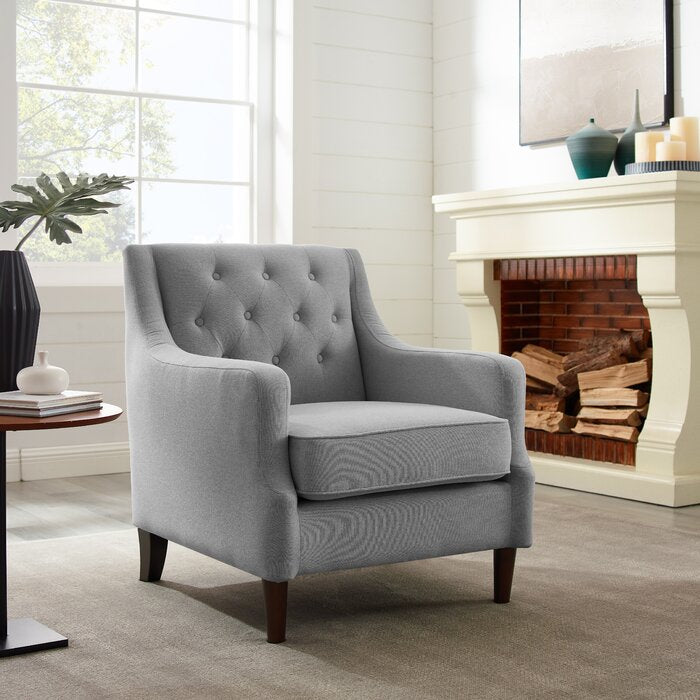 27.6'' Wide Tufted Linen Armchair