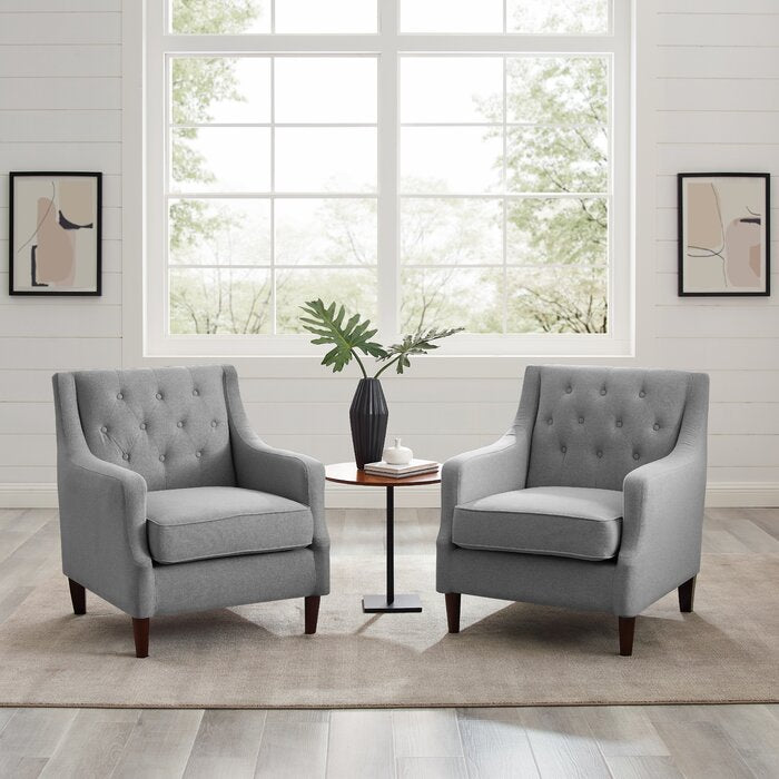 27.6'' Wide Tufted Linen Armchair