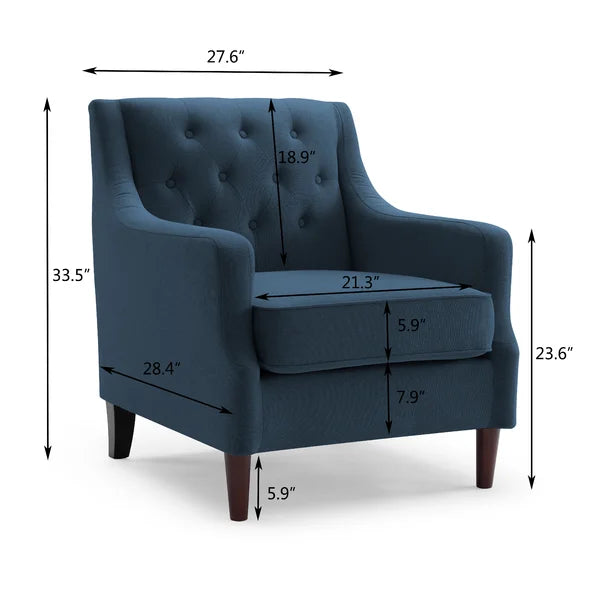 27.6'' Wide Tufted Linen Armchair