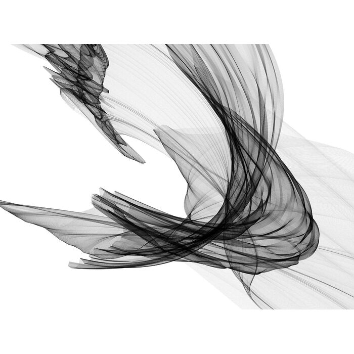 'Abstract Black and White' Painting Print on Wrapped Canvas, 60" x 40" #HA375