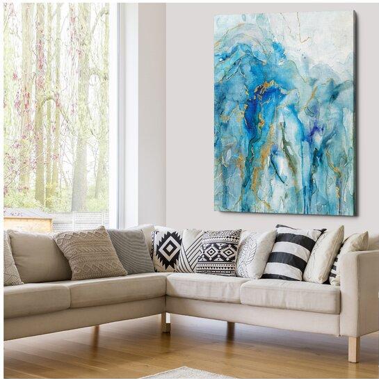 'Abstract Lapis' Print on Wrapped Canvas (#22A)