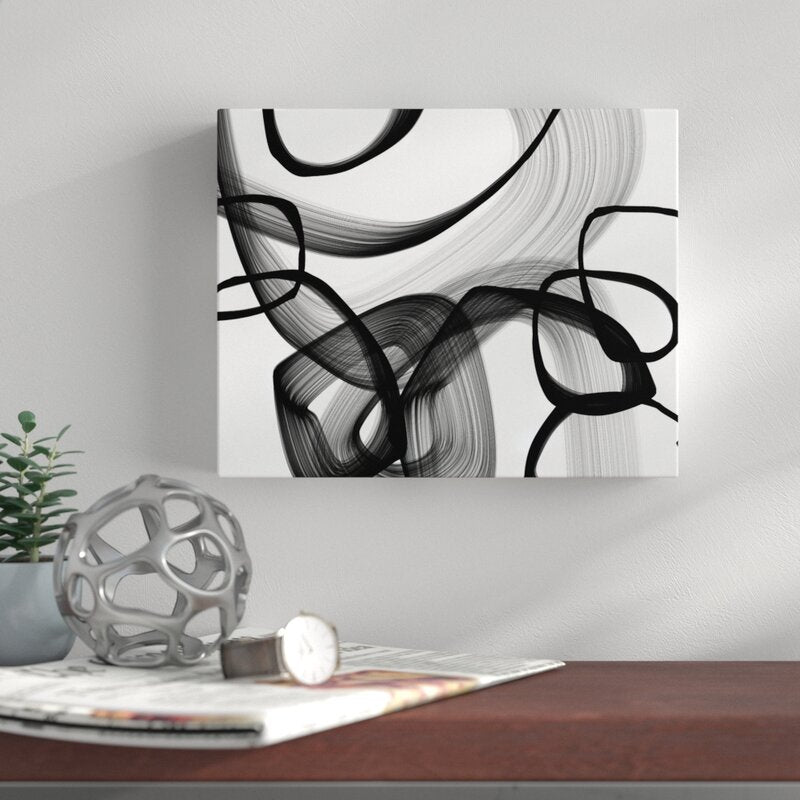 'Abstract Poetry' in Black and White Wrapped Canvas #HA708