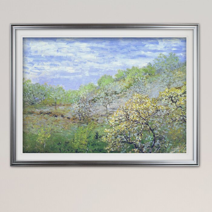 'Apple Trees Blooming' by Claude Monet Print Wrapped on Canvas (#21A)