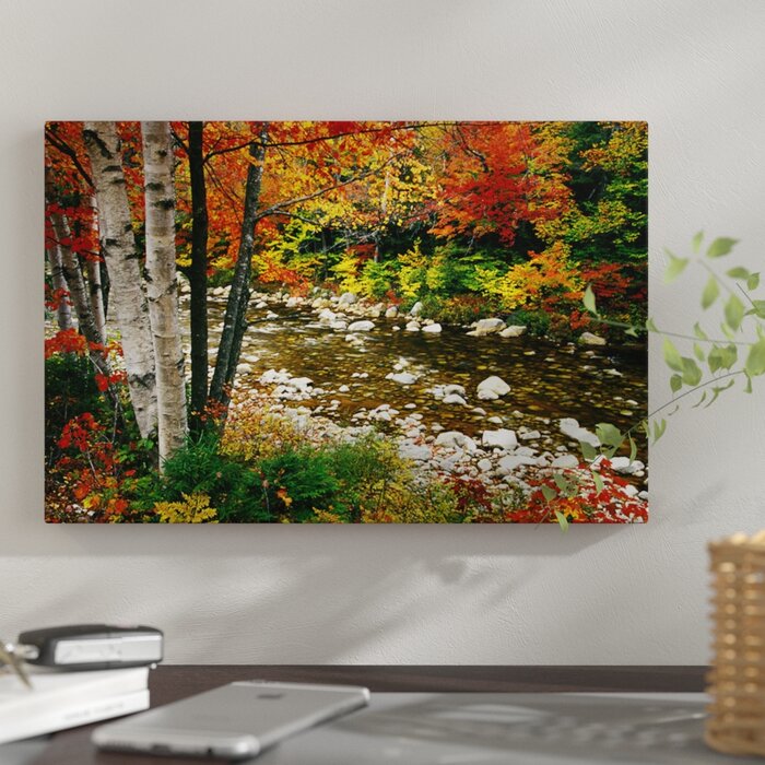 'Autumn Landscape, Swift River, White Mountains, New Hampshire, USA' Photographic Print on Canvas - 26" x 18" x 0.75" (#K5795)
