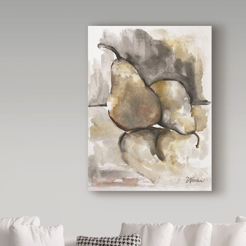 'Autumn Pears 2' Acrylic Painting Print on Wrapped Canvas QL162