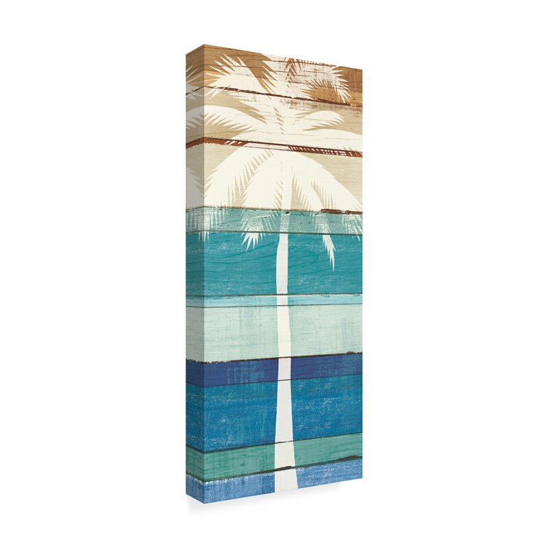 Beachscape Palms V' Graphic Art Print on Wrapped Canvas K6930