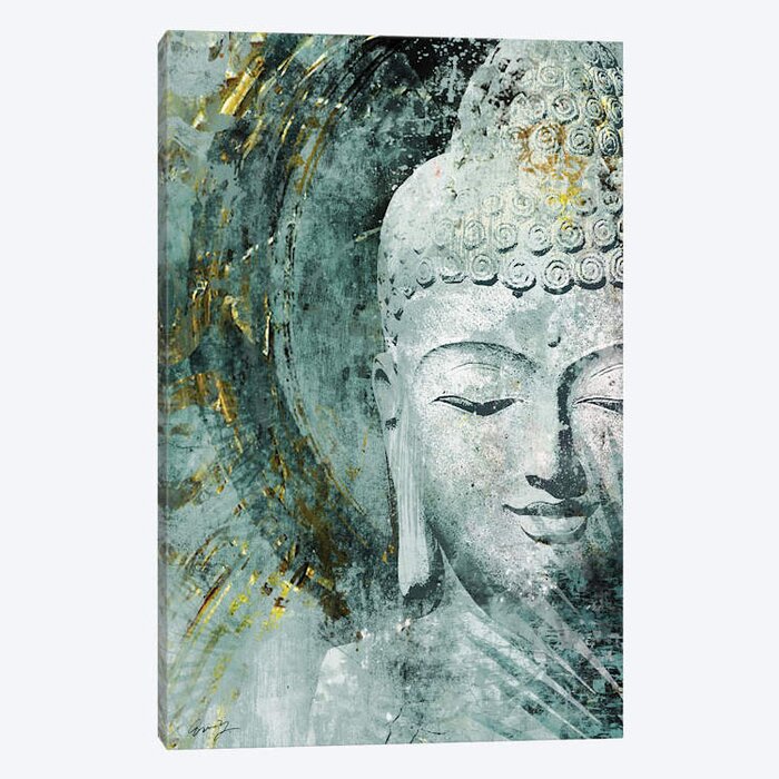 'Buddha, Front' Graphic Art Print on Canvas (#24A)