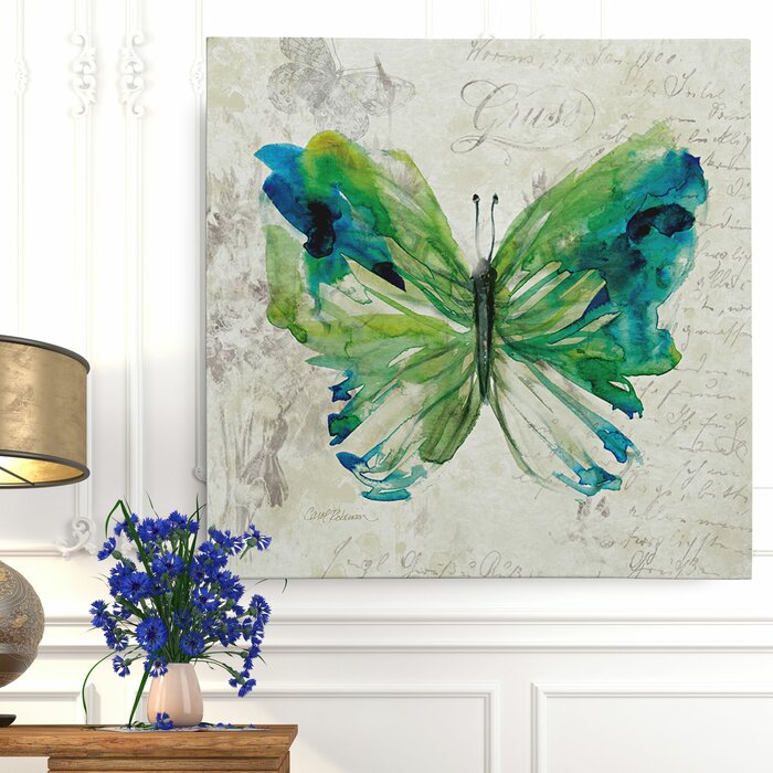 'Butterfly Sketch I' by Carol Robinson Painting Print on Wrapped Canvas - 16" x 16" (#K4845)